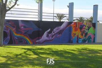 Mural contra la intolerancia en Telde/TA y Francisco Javier Santana.